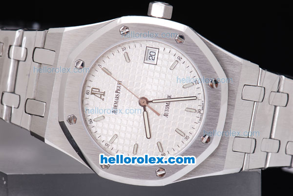 Audermars Piguet Royal Oak Classic Automatic with Silver Bezel and White Dial-ETA Case - Click Image to Close